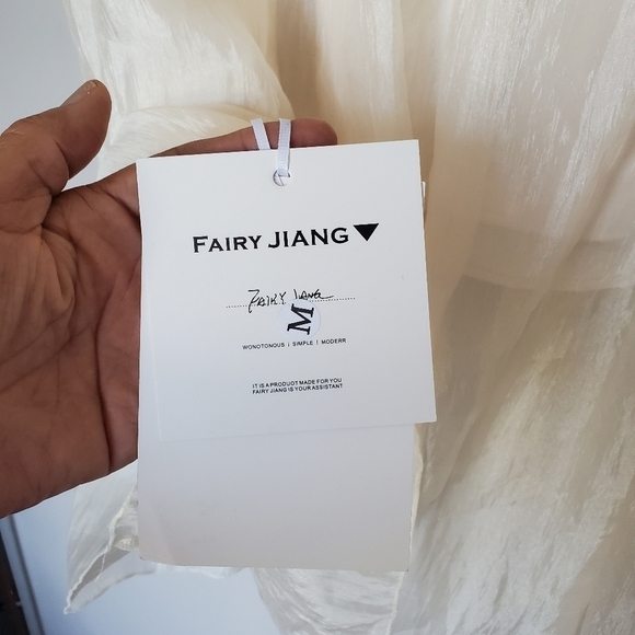 Fairy Jiang Chiffon Cream Midi Skirt NWT - Picture 6 of 11